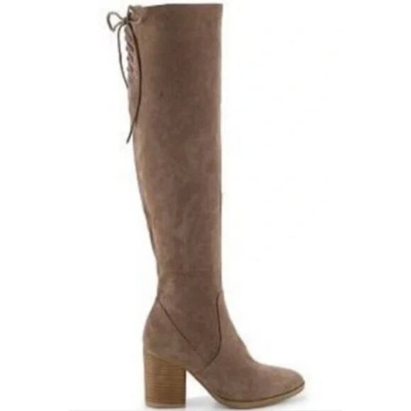 Steve Madden Sharna Knee High Taupe Suede Boots Size 8.5 - Picture 1 of 7